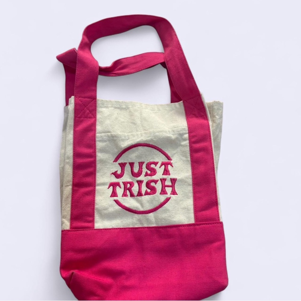 Just Trish Mini Pink and Cream Tote Bag